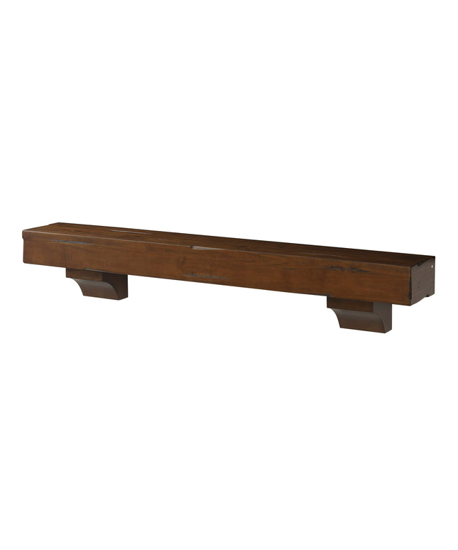 Pearl Mantels 72" Shenandoah Wood Fireplace Mantel Shelf with Corbels 412-72-70 - Cherry Distressed