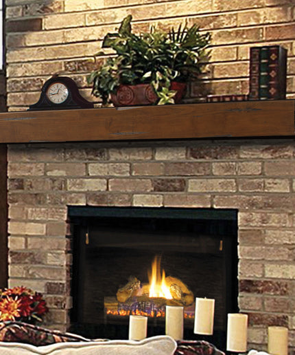 Pearl Mantels 72" Shenandoah Wood Fireplace Mantel Shelf with Corbels 412-72-70 - Cherry Distressed