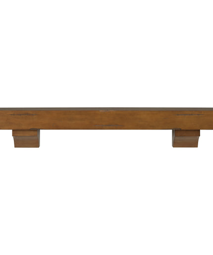 Pearl Mantels 60" Shenandoah Wood Fireplace Mantel Shelf with Corbels 412-60-50 - Medium Rustic Distressed