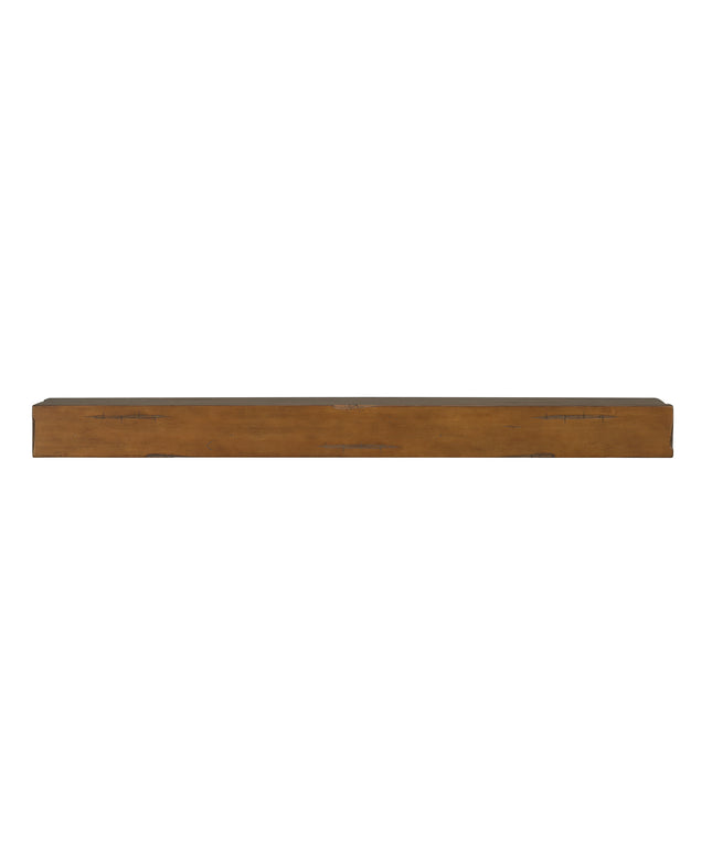 Pearl Mantels 60" Shenandoah Wood Fireplace Mantel Shelf with Corbels 412-60-50 - Medium Rustic Distressed