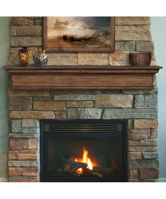 Pearl Mantels 48" Savannah Wood Fireplace Mantel Shelf 420-48-15 - Taos