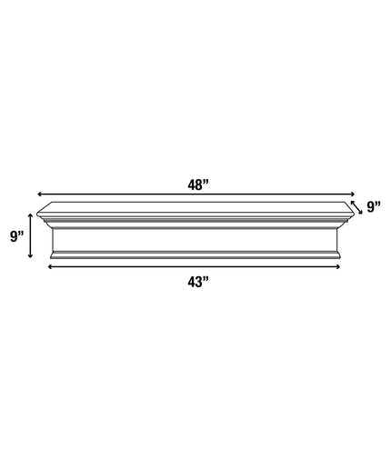 Pearl Mantels 48" Savannah Wood Fireplace Mantel Shelf 420-48-15 - Taos