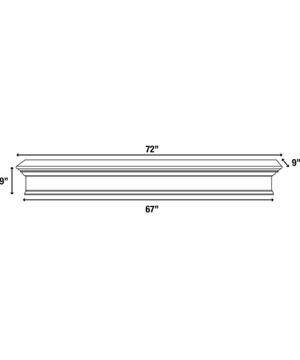 Pearl Mantels 72" Savannah Wood Fireplace Mantel Shelf 420-72 - Unfinished