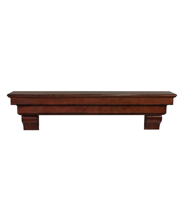 Pearl Mantels 48" Auburn Wood Fireplace Mantel Shelf with Corbels 495-48-70 - Cherry Distressed