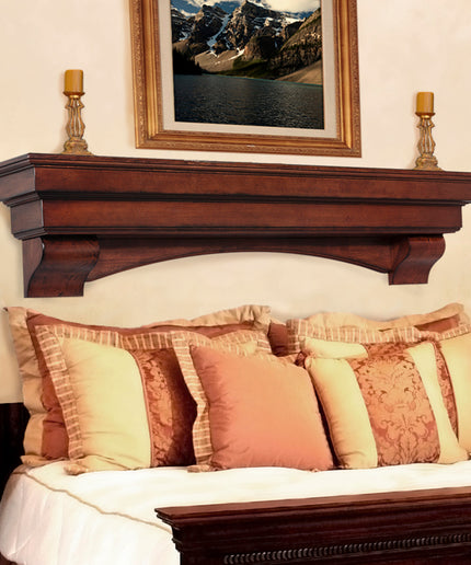 Pearl Mantels 48" Auburn Wood Fireplace Mantel Shelf with Corbels 495-48-70 - Cherry Distressed