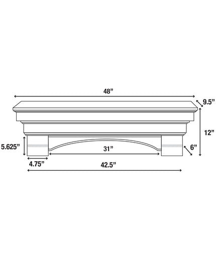 Pearl Mantels 48" Auburn Wood Fireplace Mantel Shelf with Corbels 495-48-70 - Cherry Distressed