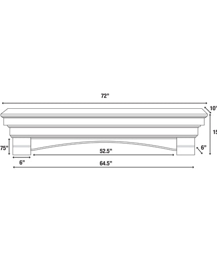 Pearl Mantels 72" Hadley Wood Fireplace Mantel Shelf with Corbels 499-72-27 - Cottage Distressed