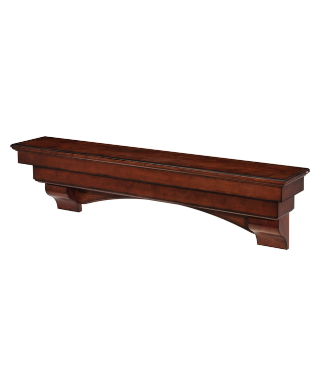 Pearl Mantels 60" Auburn Wood Fireplace Mantel Shelf with Corbels 495-60-70 - Cherry Distressed