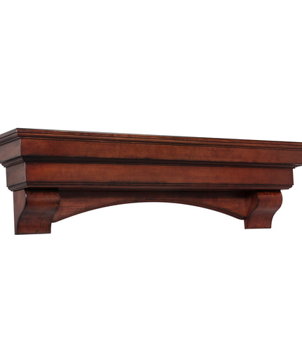 Pearl Mantels 48" Auburn Wood Fireplace Mantel Shelf with Corbels 495-48-70 - Cherry Distressed
