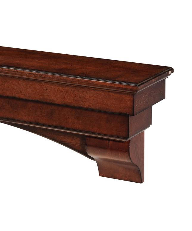 Pearl Mantels 60" Auburn Wood Fireplace Mantel Shelf with Corbels 495-60-70 - Cherry Distressed