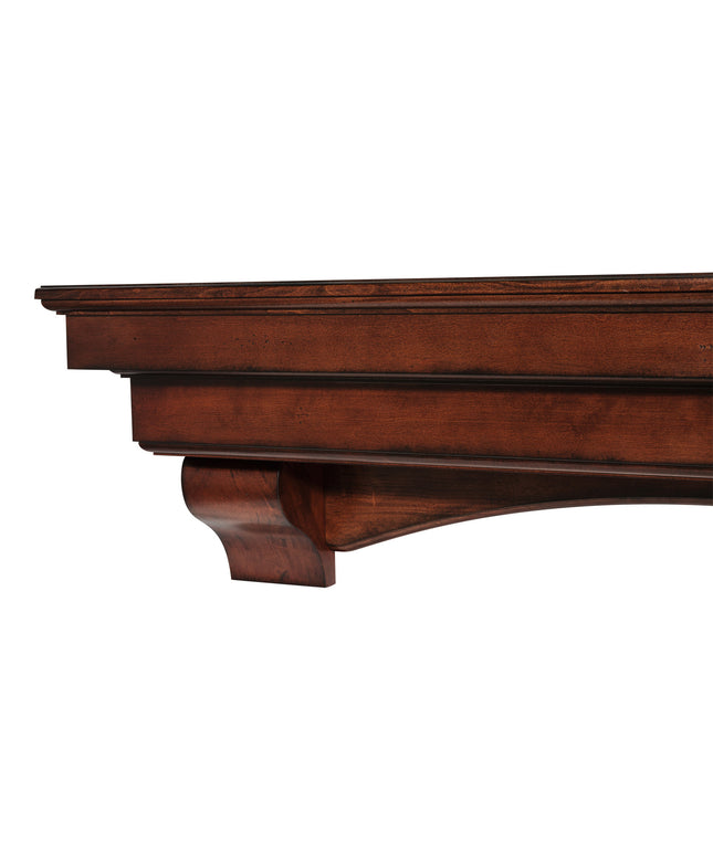 Pearl Mantels 72" Auburn Wood Fireplace Mantel Shelf with Corbels 495-72-70 - Cherry Distressed