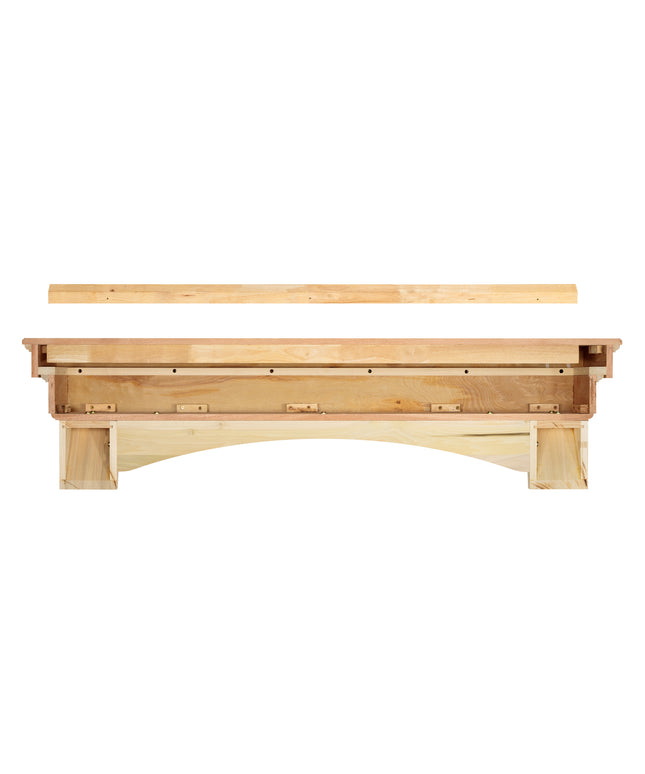 Pearl Mantels 60" Auburn Wood Fireplace Mantel Shelf with Corbels 495-60 - Unfinished