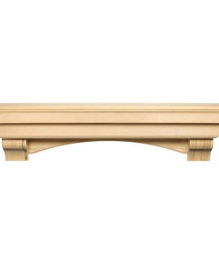 Pearl Mantels 60" Auburn Wood Fireplace Mantel Shelf with Corbels 495-60 - Unfinished