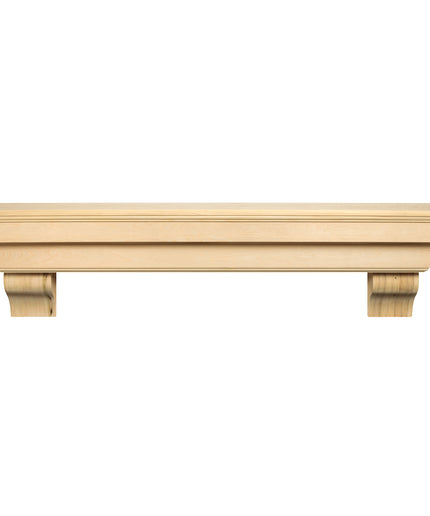 Pearl Mantels 48" Auburn Wood Fireplace Mantel Shelf with Corbels 495-48 - Unfinished