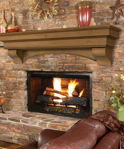 Pearl Mantels 60" Celeste Wood Fireplace Mantel Shelf with Corbels 497-60-10 - Dune