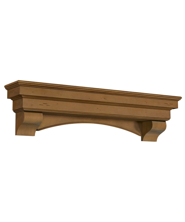 Pearl Mantels 72" Celeste Wood Fireplace Mantel Shelf with Corbels 497-72-10 - Dune