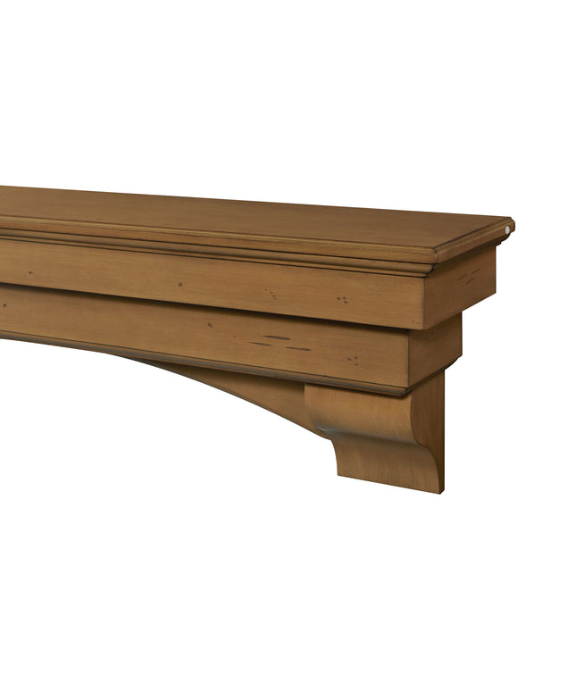 Pearl Mantels 72" Celeste Wood Fireplace Mantel Shelf with Corbels 497-72-10 - Dune