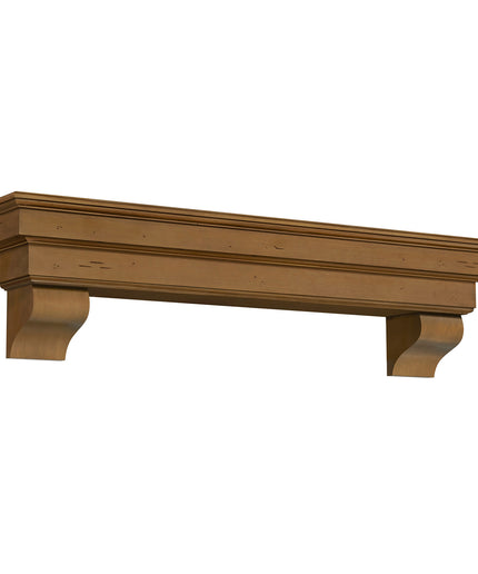 Pearl Mantels 60" Celeste Wood Fireplace Mantel Shelf with Corbels 497-60-10 - Dune
