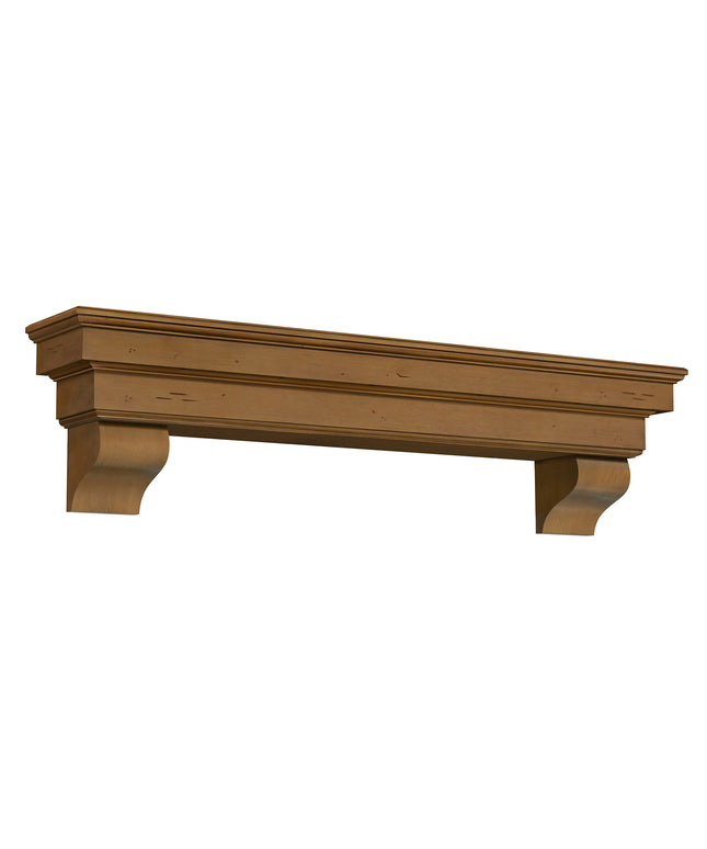 Pearl Mantels 72" Celeste Wood Fireplace Mantel Shelf with Corbels 497-72-10 - Dune