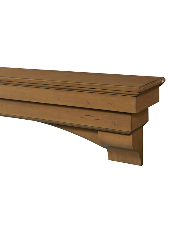 Pearl Mantels 72" Celeste Wood Fireplace Mantel Shelf with Corbels 497-72-10 - Dune