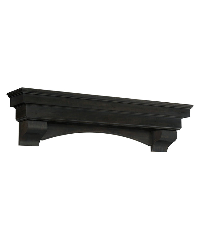 Pearl Mantels 60" Celeste Wood Fireplace Mantel Shelf with Corbels 497-60-20 - Espresso