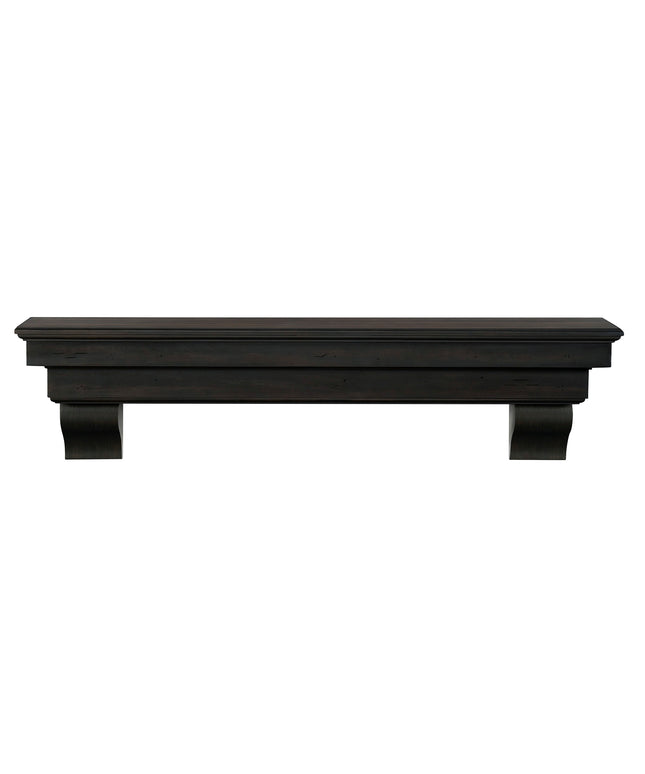 Pearl Mantels 72" Celeste Wood Fireplace Mantel Shelf with Corbels 497-72-20 - Espresso