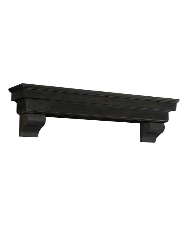 Pearl Mantels 60" Celeste Wood Fireplace Mantel Shelf with Corbels 497-60-20 - Espresso