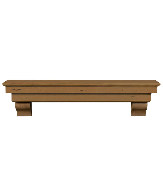 Pearl Mantels 72" Celeste Wood Fireplace Mantel Shelf with Corbels 497-72-10 - Dune