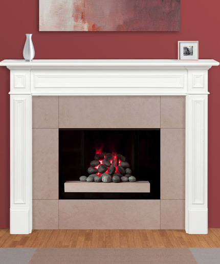 Pearl Mantels 64"W x 52"H x 8"D Mike MDF Fireplace Mantel Surround 525-48 - White