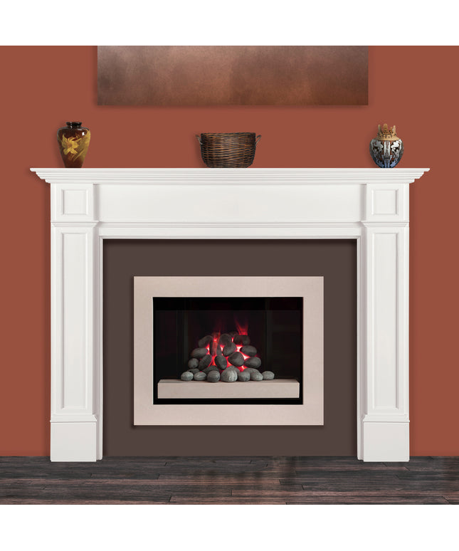 Pearl Mantels 80"W x 54"H x 8"D Marshall MDF Fireplace Mantel Surround 540-56 - White