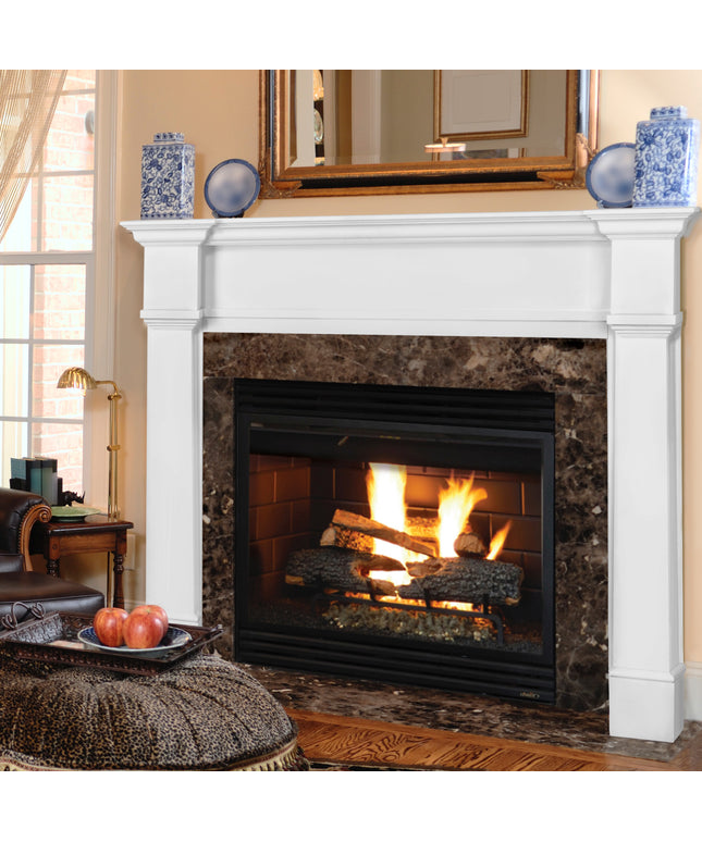 Pearl Mantels 79"W x 57"H x 8"D Richmond MDF Fireplace Mantel Surround 550-56 - White