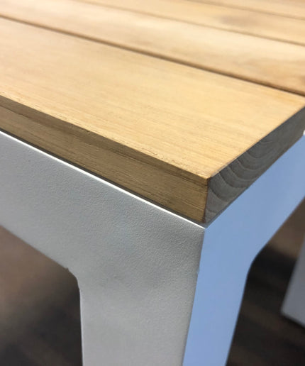 Patio Renaissance Coronado 20"W x 20"D x 20-1/2"H Square End Table 980024 - #3107 Textured White / #4043 Fresh Teak