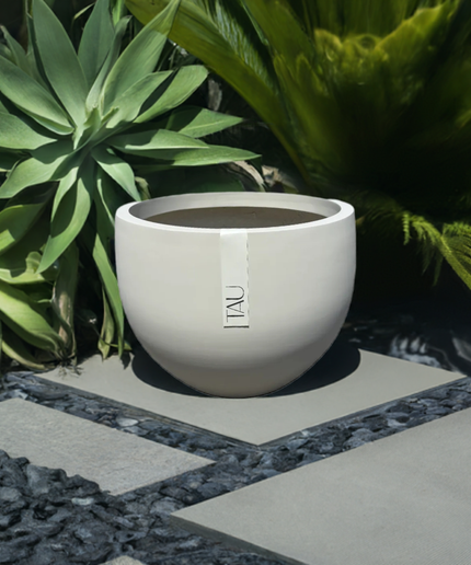 Tau Rotunda 31''Diameter x 23''H Round Fiberglass Planter 5615.080 - Natural Linen