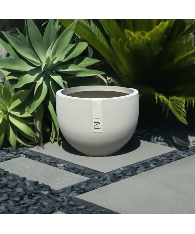 Tau Rotunda 31''Diameter x 23''H Round Fiberglass Planter 5615.080 - Natural Linen