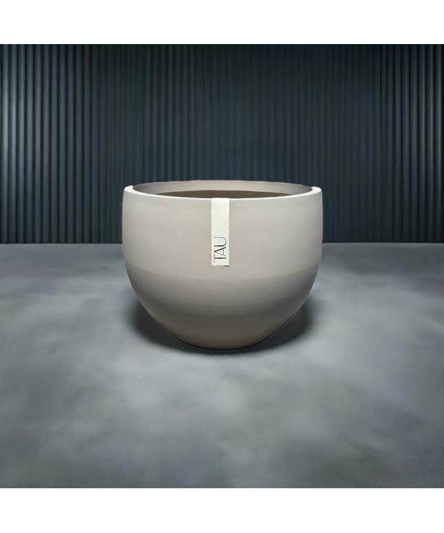 Tau Rotunda 38''Diameter x 28''H Round Fiberglass Planter 5615.097 - Natural Pumice Stone