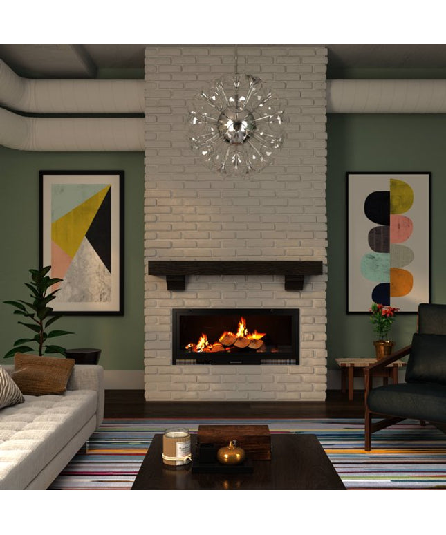 Pearl Mantels 72" Cherokee Wood Fireplace Mantel Shelf with Corbels 355-72-44 - Little River