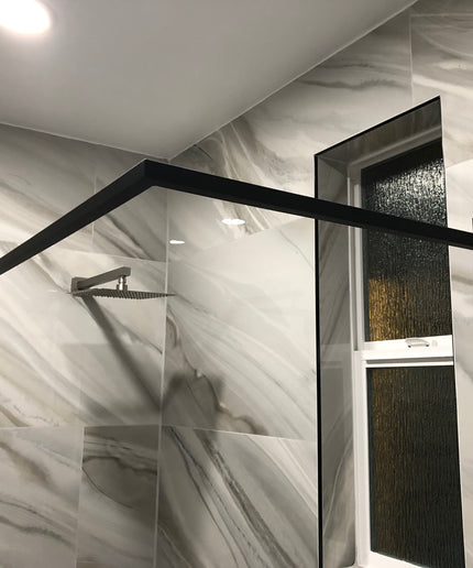Modern L-Shaped 60”W x 30”D  Shower Curtain Rod for Bath Tub - Matte Black