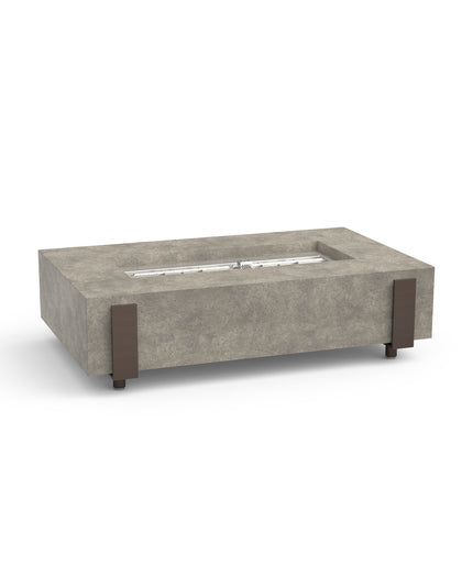 American Fyre Designs 72"W x 36"D x 17"H Iron Saddle Firepit 588-LB-11-87 - Light Bassalt