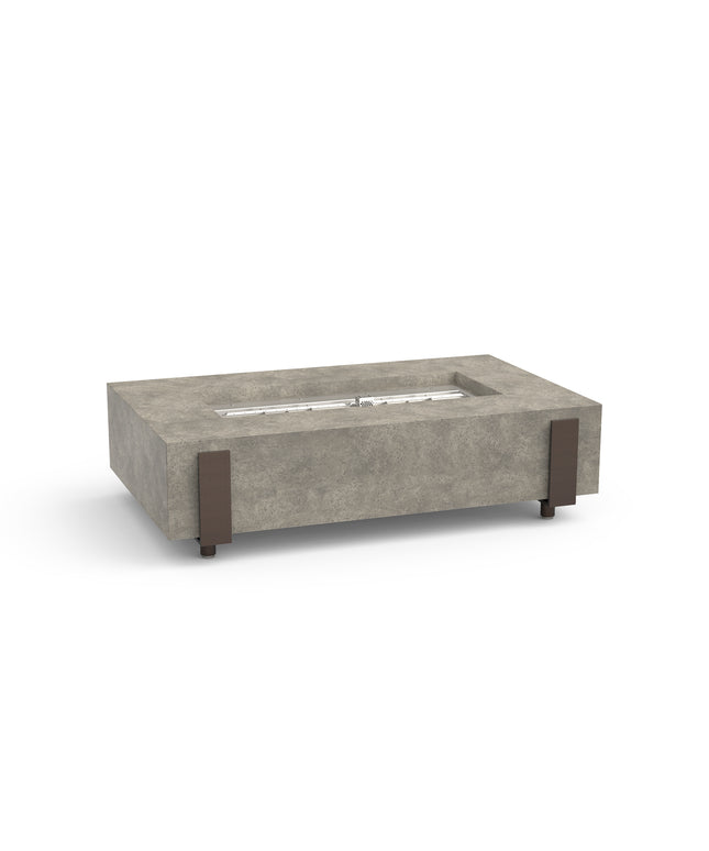 American Fyre Designs 72"W x 36"D x 17"H Iron Saddle Firepit 588-LB-11-87 - Light Bassalt