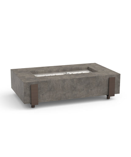 American Fyre Designs 60"W x 36"D x 17"H Iron Saddle Firepit 580-DB-11-M7 - Dark Bassalt