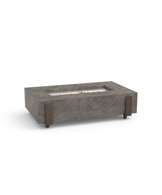 American Fyre Designs 72"W x 36"D x 17"H Iron Saddle Firepit 588-DB-11-87 - Dark Bassalt
