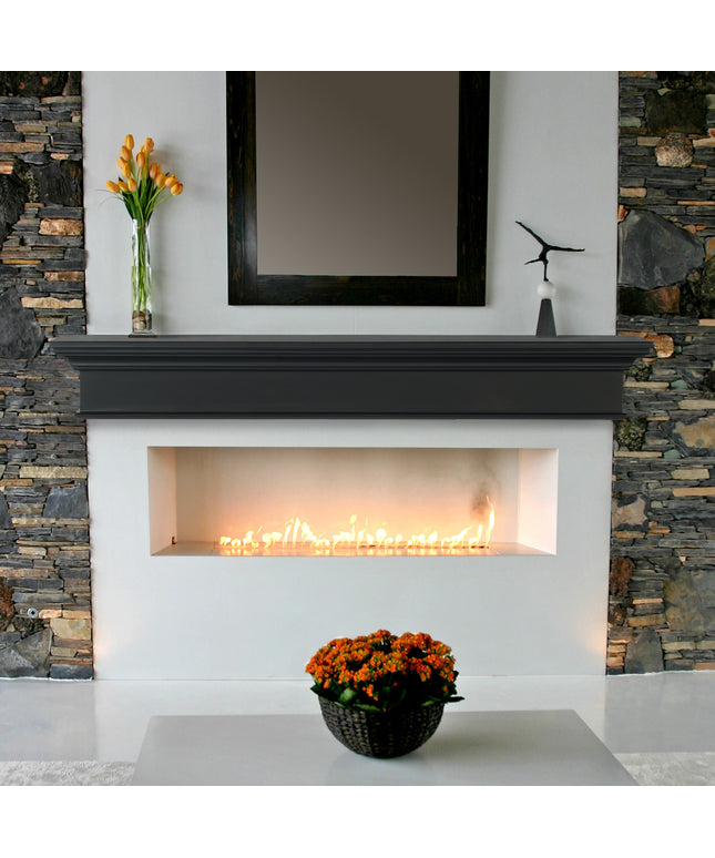 Pearl Mantels 60" Henry MDF Fireplace Mantel Shelf 610-60B - Black