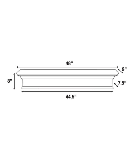 Pearl Mantels 48" Henry MDF Fireplace Mantel Shelf 610-48 - White