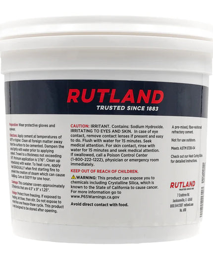 Rutland 1/2 Gallon Refractory Cement 610
