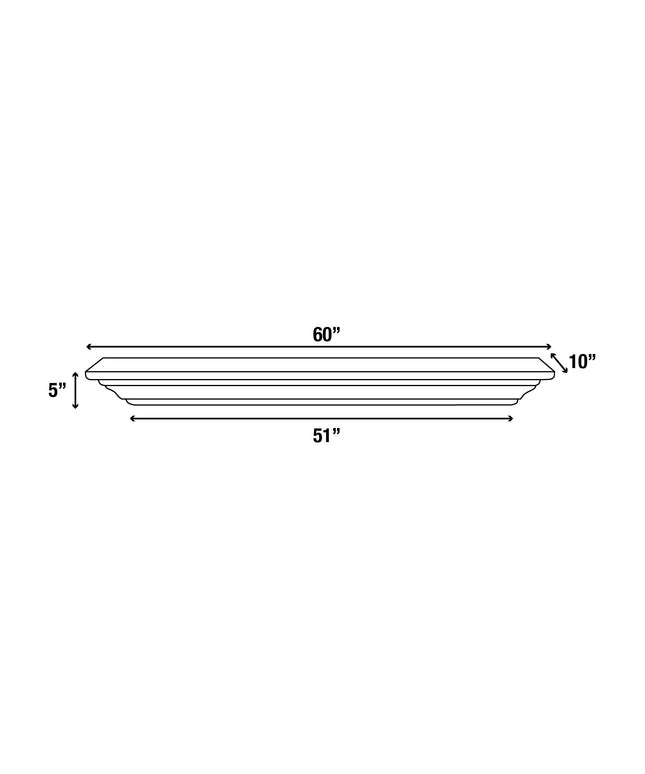 Pearl Mantels 60" Crestwood MDF Fireplace Mantel Shelf 618-60B - Black