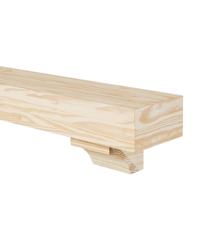 Pearl Mantels 60" Cherokee Wood Fireplace Mantel Shelf with Corbels 355-60 - Unfinished