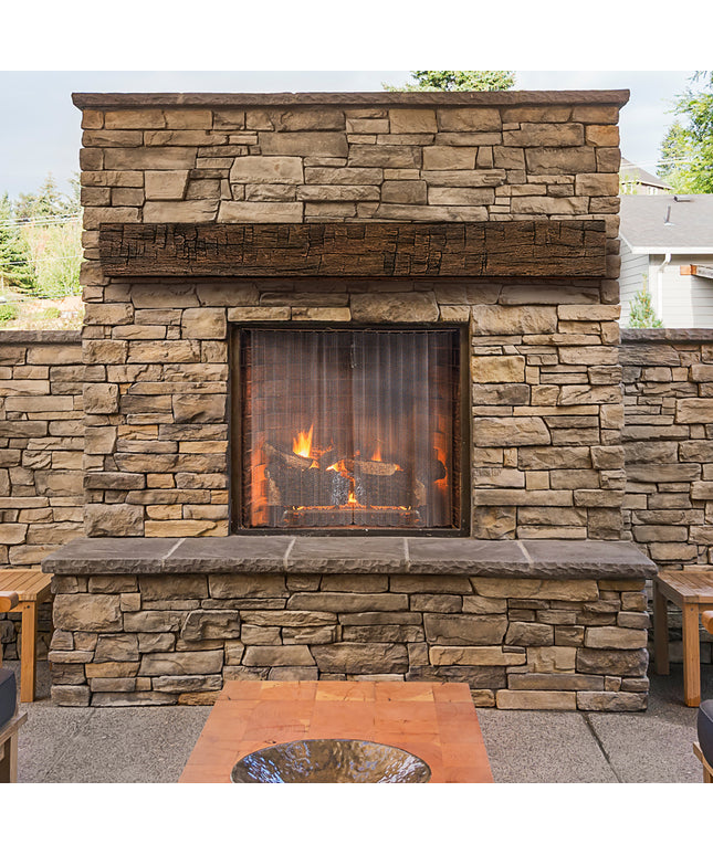 Pearl Mantels 72" Tavern Timbered Beam Non-Combustible Fireplace Mantel Shelf NCT-72TR - Toasted Rye