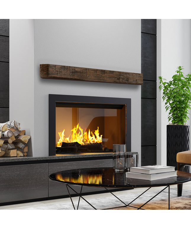 Pearl Mantels 72" Tavern Timbered Beam Non-Combustible Fireplace Mantel Shelf NCT-72TR - Toasted Rye