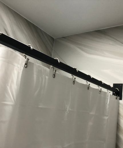 Modern L-Shaped 60”W x 30”D  Shower Curtain Rod for Bath Tub - Matte Black