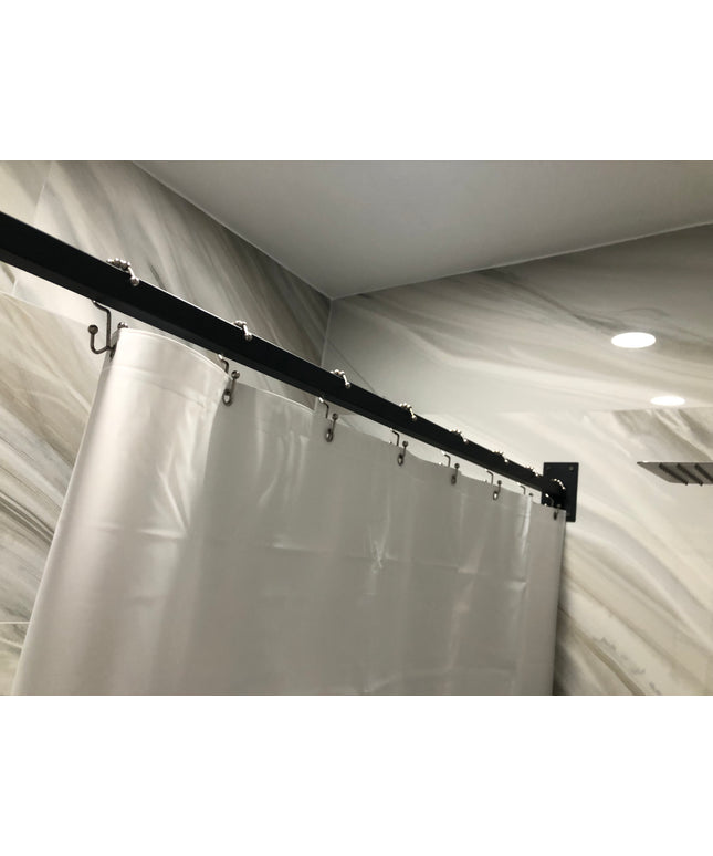 Modern L-Shaped 60”W x 30”D  Shower Curtain Rod for Bath Tub - Matte Black